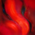 Titel des Gemäldes: akt in rot - Künstler: Hans-Georg Mayer