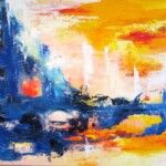 Gemälde von Hans-Georg Mayer in der Galerie Farbkraft in Öl gemalt - trägt den Titel "komplemetär".
