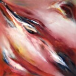 Painting "rosa-rot" by artist Hans-Georg Mayer.