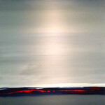 Zeigt das Gemälde "glow" des Malers Hans-Georg Mayer in der Größe 70x100 cm.