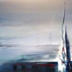 Zeigt das Gemälde "glowing" von Hans-Georg Mayer in Acryl.