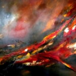Das Ölgemälde "lava" von Hans-Georg Mayer ist abgebildet.